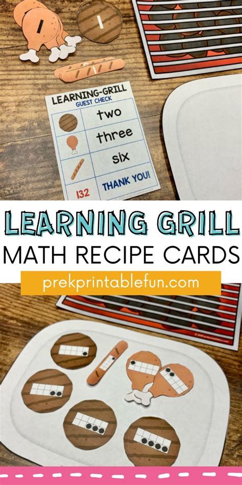 Learning Grill Math Recipe Cards Math Grill - Math Grill