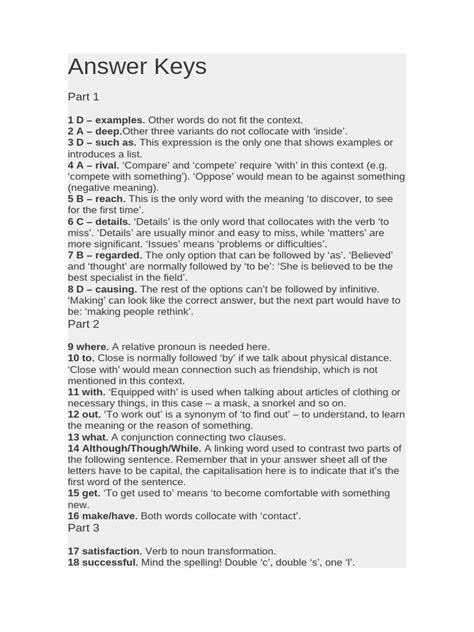 Learning Links Inc Answer Keys