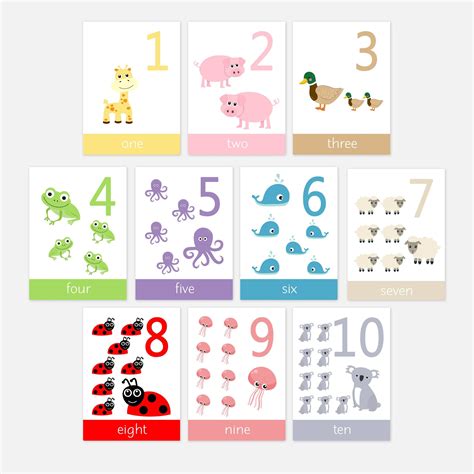 Learning Numbers Cards From 110 To 119 Colorful Number Cards 110 - Number Cards 110