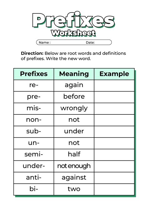 Learning Prefixes Worksheets 99worksheets Prefixes Worksheets 3rd Grade - Prefixes Worksheets 3rd Grade