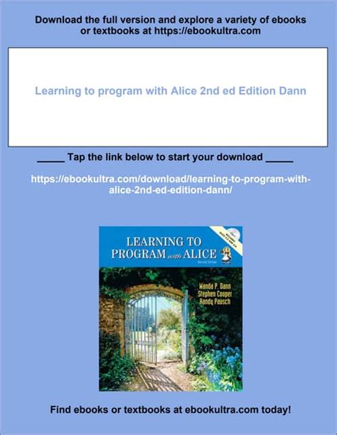 learning to program with alice 2nd edition