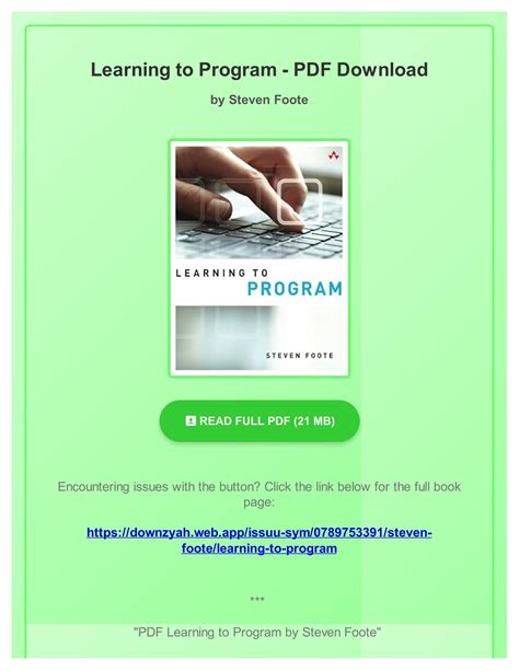 Full Download Learning To Program Steven Foote Pdf 
