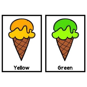 learningenglishesl COLOURS ICECREAM FLASHCARDS