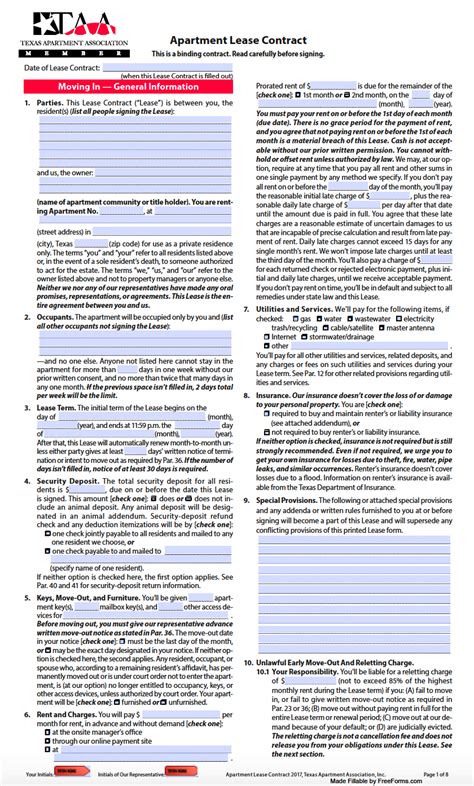 lease contract texas
