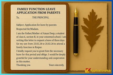 Leave Application For Family Function