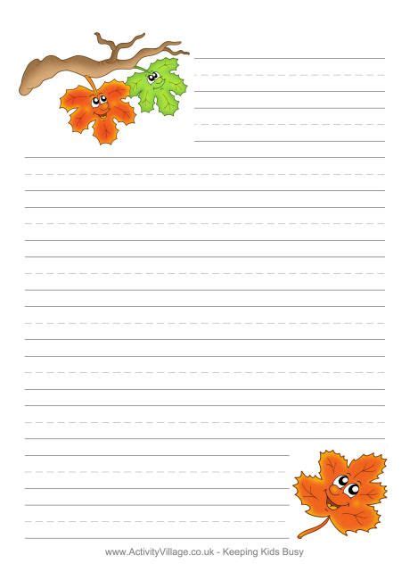 Download Leaves Writing Paper 