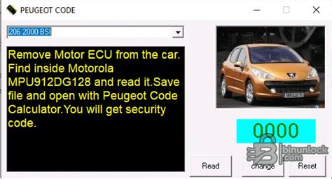 lectura peugeot pin code