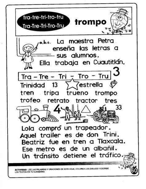 Lecturas Con Tra Tre Tri Tro Tru