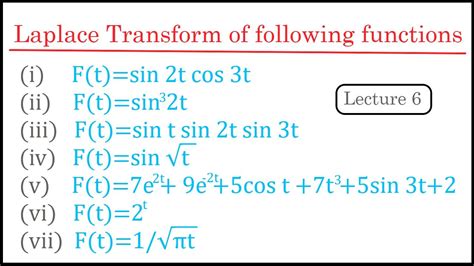 Lecture 6 Laplace Transform Mit Opencourseware