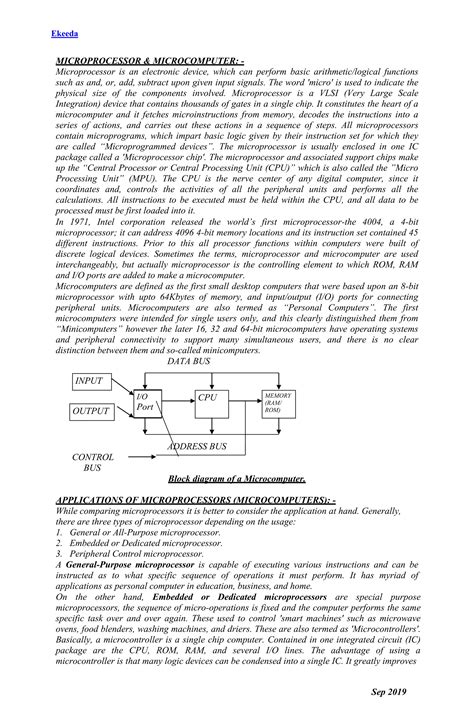 Lecture Note On Microprocessor And Microcontroller Theory
