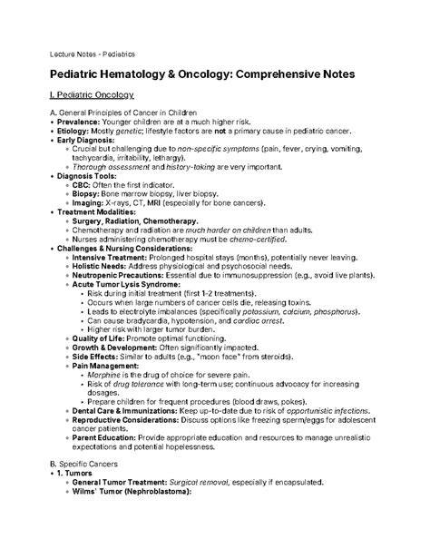 lecture note on pediatrics carter center