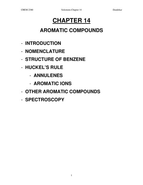 Lecture Notes Aromatic Organic Chemistry