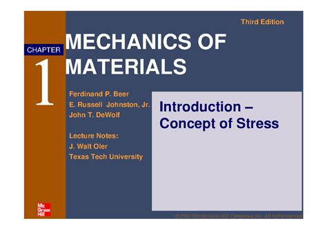 Lecture Notes Mechanics Materials I Mechanical