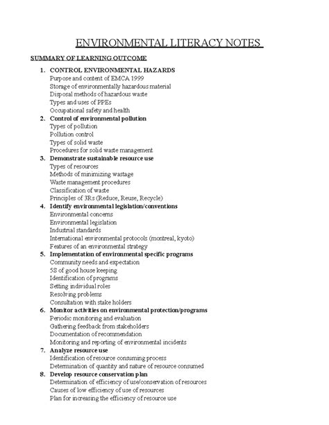 Lecture Notes On Environmental And Natural Resources Economics