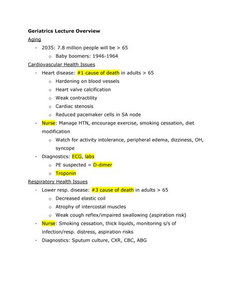 Lecture Notes On Geriatrics By Nicholas Coni