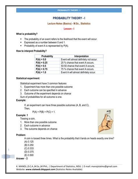 Lecture Notes On Probability Statistics And Linear Algebra