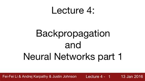 Read Lecture 4 Backpropagation And Neural Networks Part 1 