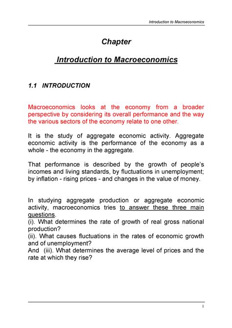 Download Lecture Notes Chapter 1 Introduction To Macroeconomics 
