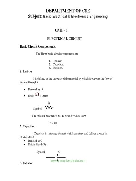 Download Lecture Notes For Basic Electrical Electronics Engineering 