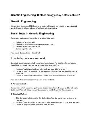Full Download Lecture Notes On Genetic Engineering Pdf 