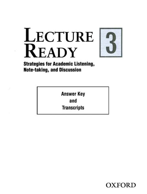 Read Online Lecture Ready 3 Answer Key And Transcript 