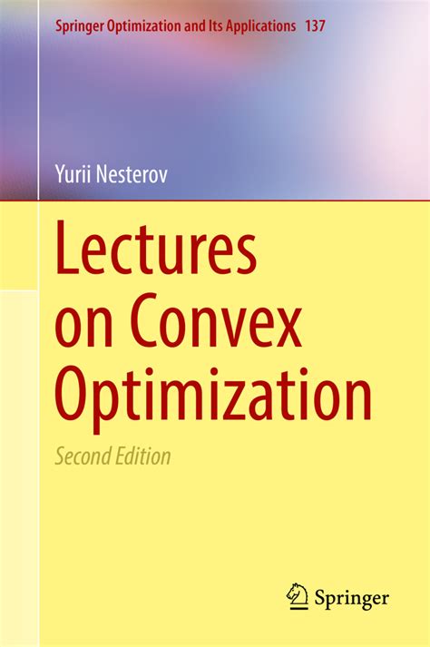 lectures on convex optimization springer optimiza