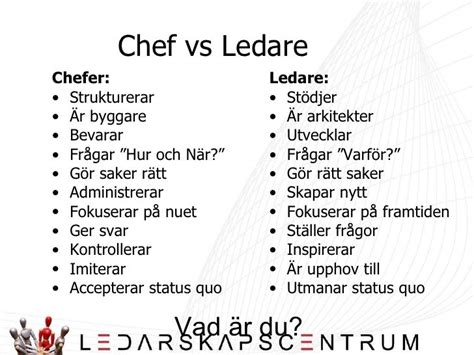 ledare vs chef
