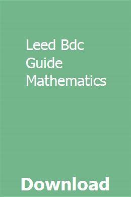 Read Online Leed Bdc Guide Mathematics 