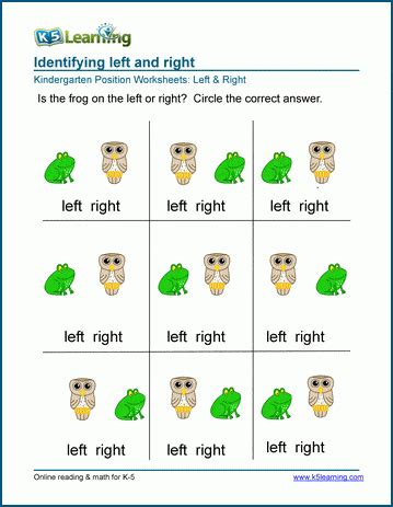 Left And Right Position Worksheets K5 Learning Teaching Left And Right Worksheets - Teaching Left And Right Worksheets