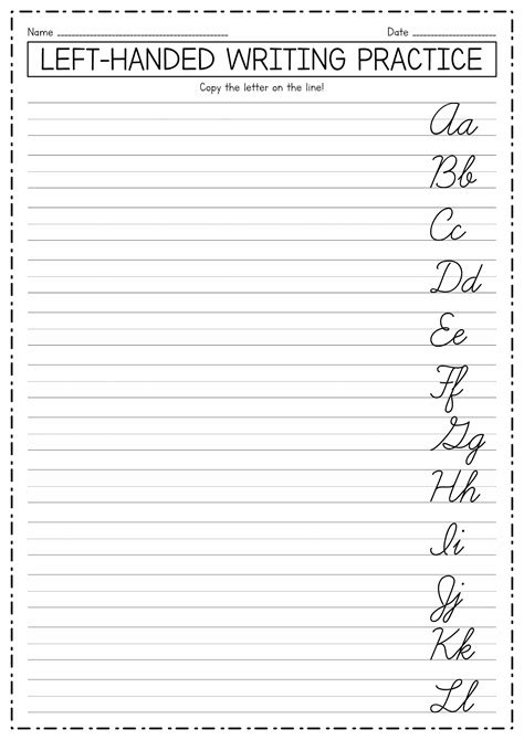 Left Handed Cursive Writing Worksheets Pdf Handwriting Help Left Handed Writing Exercises - Left Handed Writing Exercises