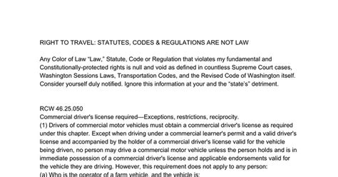 legal terms - Right to travel(transportation code …