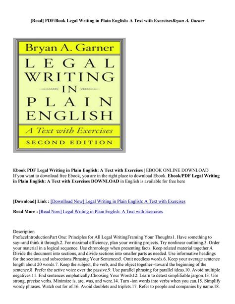 legal writing in plain english a text with exercises bryan garner