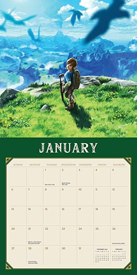 Full Download Legend Of Zelda Breath Of The Wild 2019 Wall Calendar 