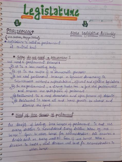 Legislature Class 11 Notes
