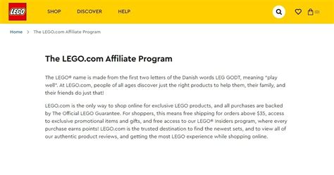 Lego Affiliate Program