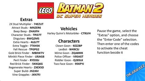 Lego Batman 3 Codes Ps3