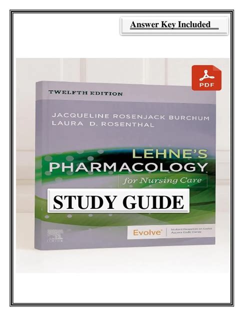 Lehne Pharmacology Study Guide Answer Key
