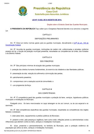 Lei 13022 De 2014