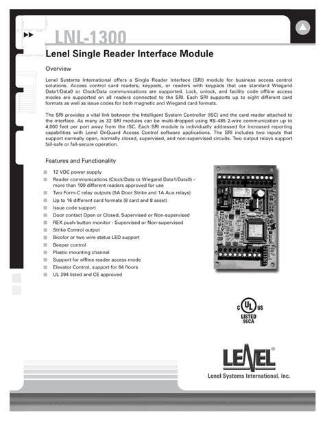 lenel access control installation manual