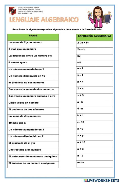 Lenguaje Algebraico Ejercicios