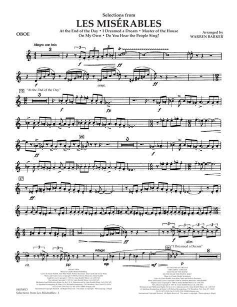 les miserables warren barker part saxophone
