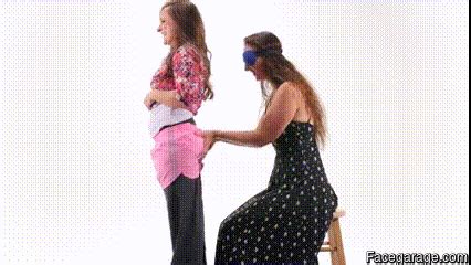 Lesbian boob slapping