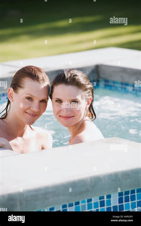 Lesbians in hot tub