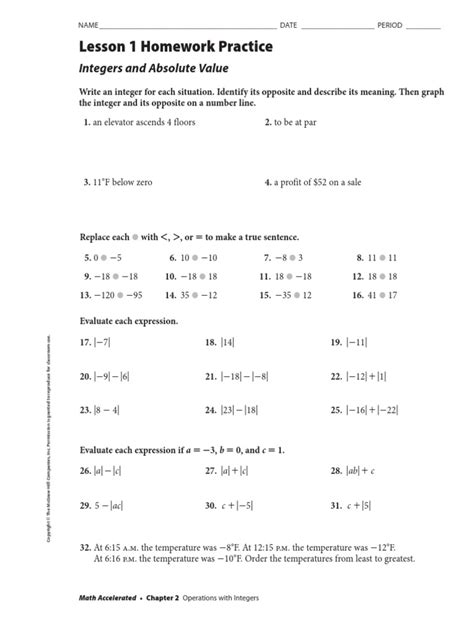 Lesson 1 Homework Practice Make Predictions