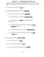 lesson 11 interpretation exercise