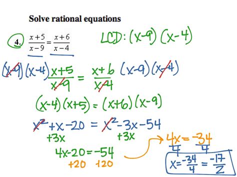 Lesson 2 Solving Rational Equations And Inequalities