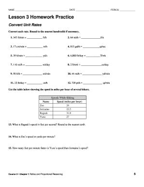 Lesson 3 Homework Practice Convert Unit Rates Answers Unit Rates Worksheet 6th Grade - Unit Rates Worksheet 6th Grade