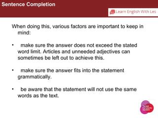 lesson 5 sentence completion answer key
