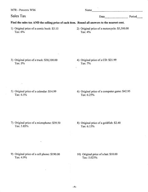 Lesson 6 Homework Practice Sales Tax Tips And Tax And Tip Worksheet - Tax And Tip Worksheet