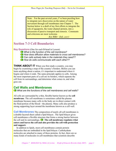 Lesson 7 3 Cell Boundaries Flashcards Quizlet Cellular Boundaries Worksheet Answers - Cellular Boundaries Worksheet Answers